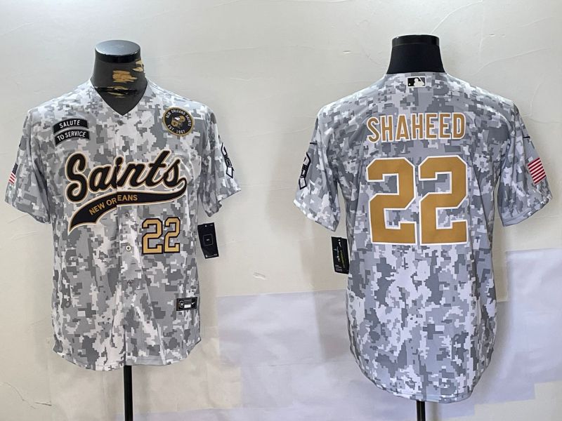 Men New Orleans Saints #22 Shaheed Nike Arctic Camo 2024 Salute to Service Limited NFL Jersey style 7